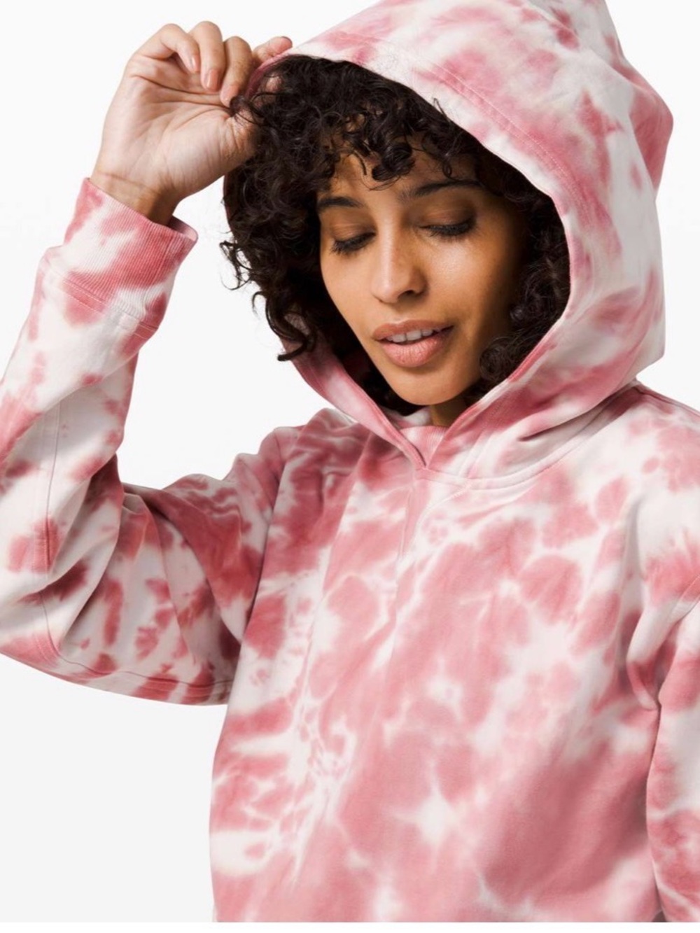 lululemon athletica Pink & White Tie-Dye Hoodie